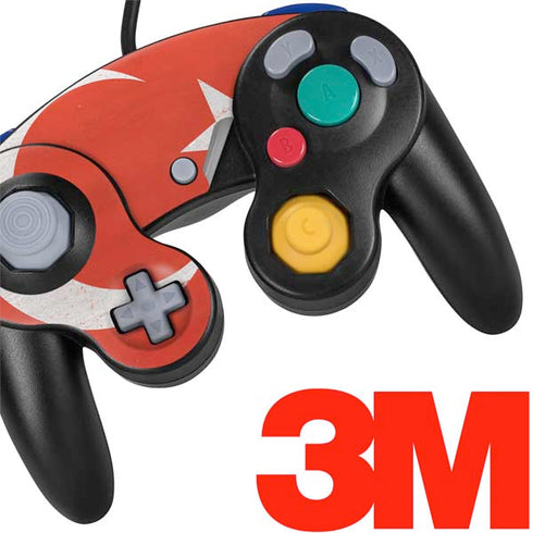 Turkish Flag Distressed Nintendo GameCube Controller Skin